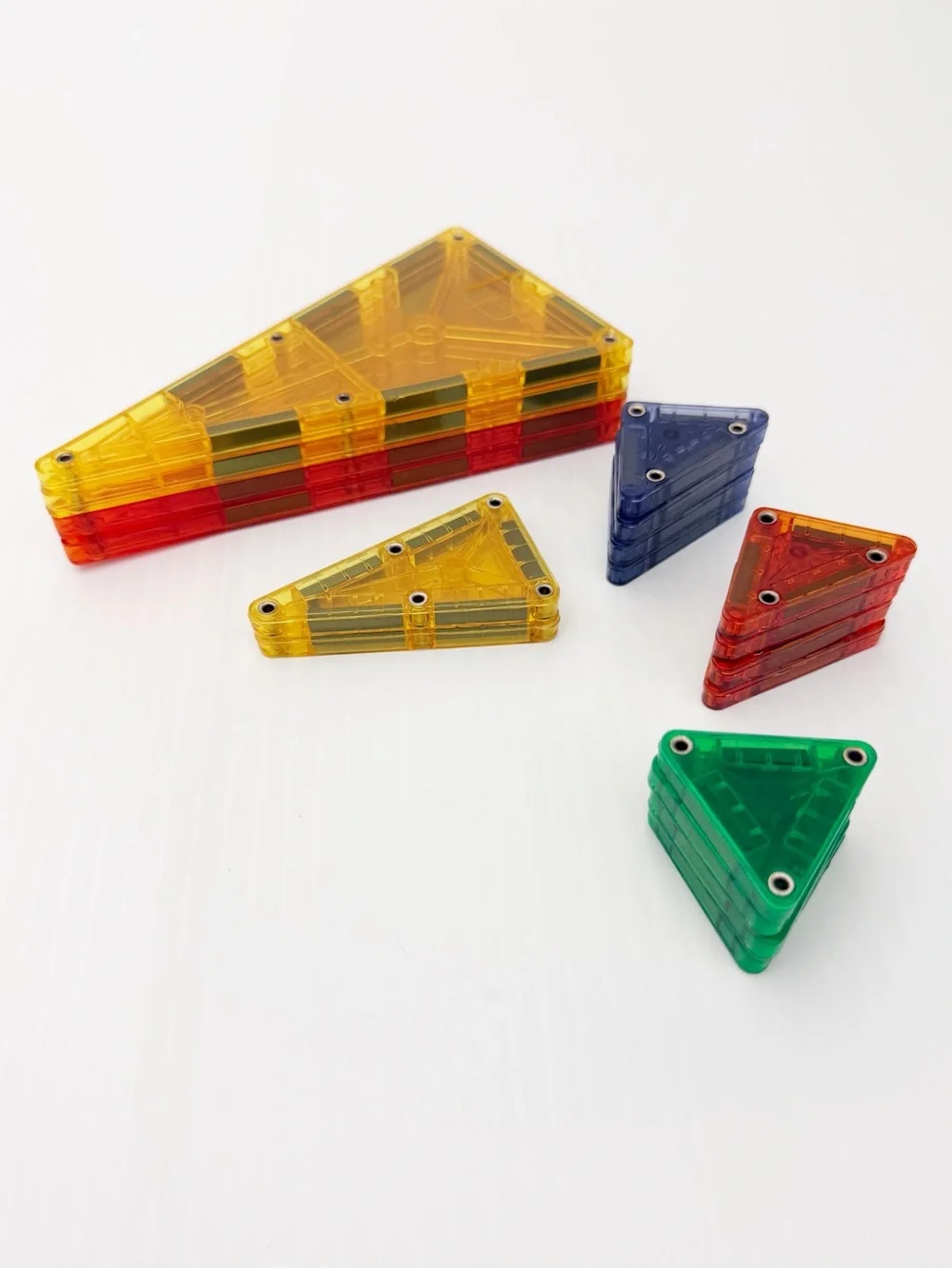 Genuine Magna-Tiles 62 Piece Lot Magnetic Building Blocks Square Triangle